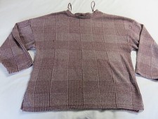 MAGLIONE PULLOVER ZARA GRAZIOSO MARRONE E BEIGE TWEED CHECK TOP UK 12 STILE MODETTE