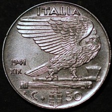 Italia 50 Centesimi 1941 KM#