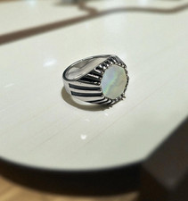 Anello Uomo con Pietra di Luna Acciaio Chirurgico misure 9, 10, 11, 12