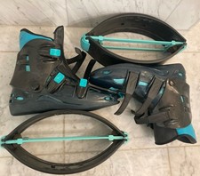 Scarpe da salto fitness Kangoo Jumps Bounce originali nere e verde acqua, taglia 8