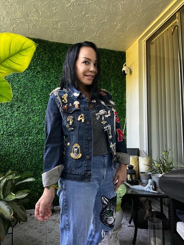 Giacca denim like patch - denim, mj
