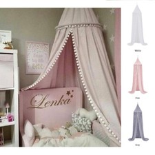 Tenda a baldacchino unisex bambino cotone moderno elegante rosa grigio bianco 