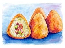 Stampa acquerello arancini siciliani