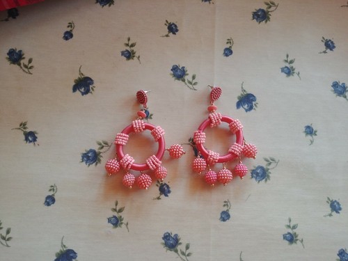 Orecchini rosa cerchi - , estivi