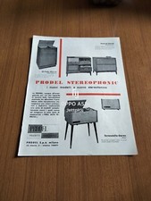 1959 PRODEL STEREOPHONIC MODELLI FESTIVAL MELODY STEREO VINTAGE AD PUBBLICITA