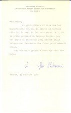 1958 UNIVERSITA' DI GENOVA Lettera Geo PISTARINO per appuntamento - AUTOGRAFO