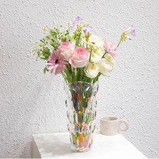 [] Vaso Vetro Trasparente Alto 23Cm - Vasi Vetro Colorato - Vaso in Stile Contem