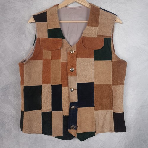 Gilet patchwork scamosciato