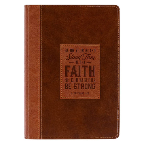 Brown faux leather journal - leather,