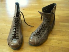 Stivaletti in vera pelle da donna marroni effetto stropicciato, numero 40