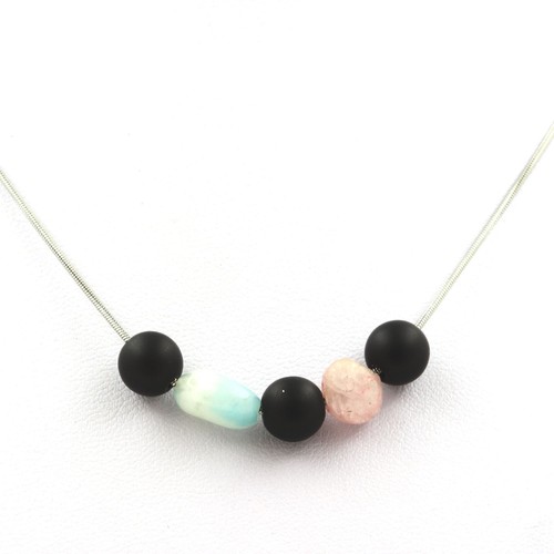 Collana perle onice nero - collana,