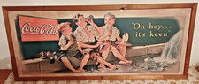 QUADRO COCA COLA STAMPA SU LEGNO VINTAGE COLLEZIONE CM 78X34 BUONE CONDIZIONI