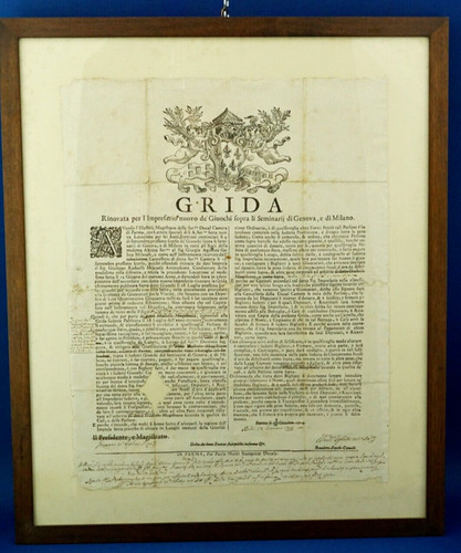 Grida del 1700 xviii - grida, in