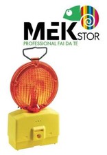 LAMPADA STRADALE LAMPEGGIATORE A LED ARANCIO D.CM.18 C/ CREPUSCOLARE 