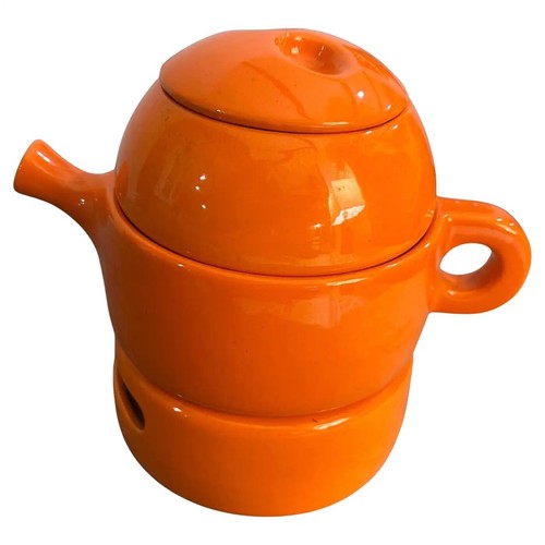 1970s modernist orange ceramic - modernist,