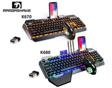Set tastiera e mouse da gioco wireless 2.4G RGB retroilluminato per PC MAC PS4 PS5 Xbox