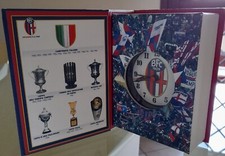 OROLOGIO SVEGLIA BFC1909 BOLOGNA FEDERAZIONE CALCIO APRIBILE A LIBRO #BFC 1909#