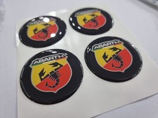 Loghi ruota adesivi Abarth 50mm resina per coprimozzo Fiat Abarth 500 spider