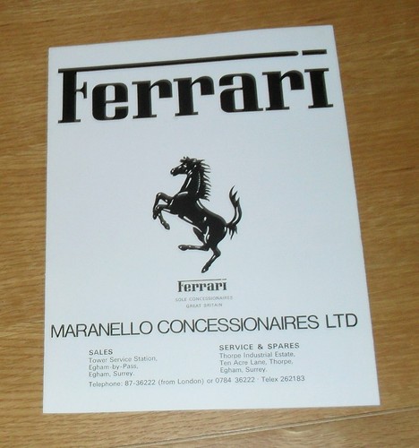 Brochure ferrari 1980 - 1980, bb