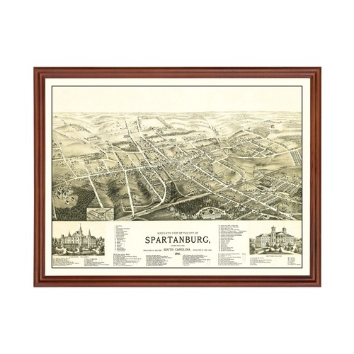 Vecchia mappa spartanburg - mappa,