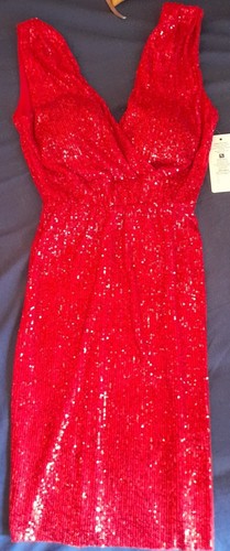 Vestito paillettes rosso - vestito,