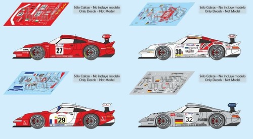 Decals porsche 911 gt1 mans - le,
