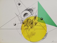 AMILCARE RAMBELLI: Rara e Storica Litografia cm. 62x46 Firmata, Datata. STUPENDA