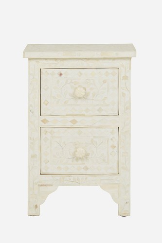 Comodino bianco vintage - bianco,