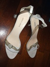 Sandali scarpe decolte Giorgio Armani bianco con laccetti caviglia trasparenti