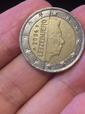 Moneta 2 euro Letzebuerg,  emissione  anno 2004   - RARA - difetto di conio -