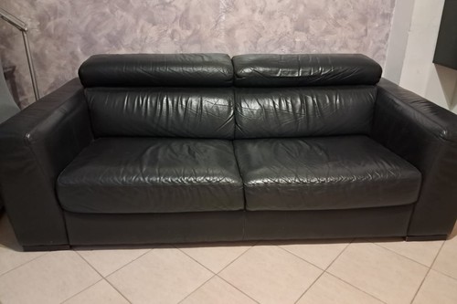 Divano pelle nero - nero,