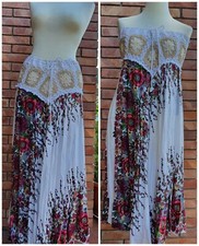 Gonna vestito estivo UNCINETTO lunga taglia Unica cotone FLOREALE pizzo  