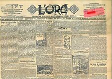 L'ORA GIORNALE QUOTIDIANO DI PALERMO VECCHIA COPIA AGOSTO 1902 OTTIME CONDIZIONI