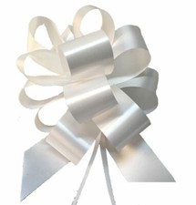 100 pz fiocchi MAXI 5 cm BIANCHI coccarde autotiranti matrimonio auto 