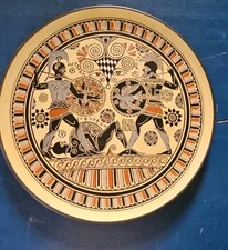 Grecia Mitologia Piatto  In Terracotta Da Parete  Diametro cm. 34