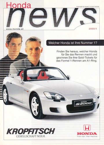 Brochure depliant honda s2000 - depliant,