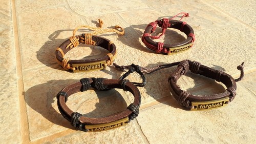 Bracciale etnico cuoio - bracciale, corda