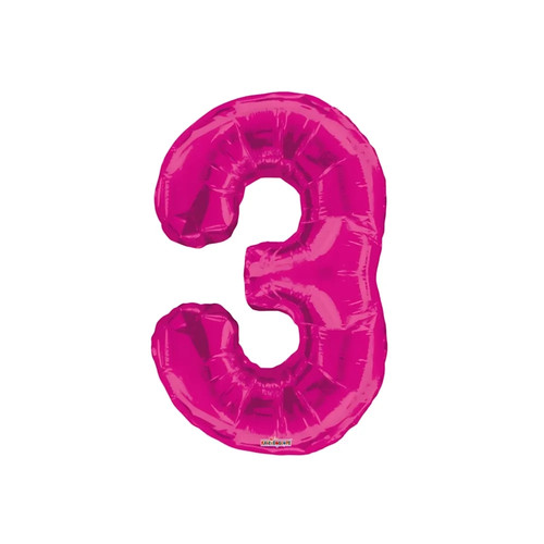 Palloncino numero fucsia - palloncino, 3