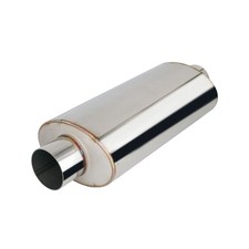 Silenziatore universale inox grezzo uscita rotonda dritta 63mm - 400mm
