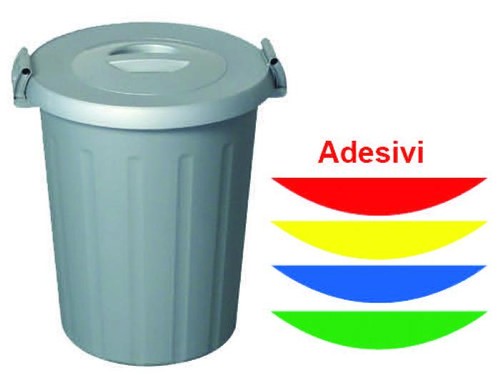 Bidone coperchio manici - bidone,