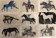  9 Disegni a  china e pastello