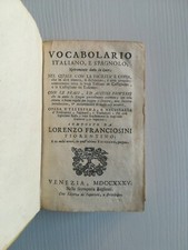 Lorenzo Franciosini VOCABOLARIO ITALIANO SPAGNOLO - 1735