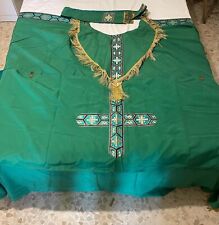 Paramenti sacri antichi - Piviale gotico verde e velo omerale coordinato XX sec.