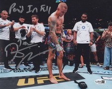 Dustin Poirier foto autografata firmata scritta 8x10 UFC JSA COA Max Holloway