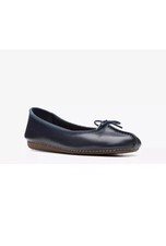 SCARPE DA BALLO CLARKS FRECKLE ICE da donna blu navy in pelle taglia UK 7 D 