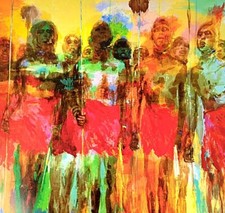 Libro LeRoy Neiman MAASAI tribù nilotica Kenya Africa stampa artistica vintage 274