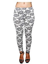Leggings Fiori Pantaloni Donna Ragazza Fantasia Stampato Elasticizzato L.23799