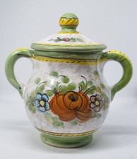 DERUTA Zuccheriera Vasetto Ceramica Smaltata Maiolica Epoca Vintage Anni 60 13cm