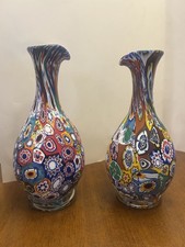 Coppia Vasi Mosaico Millefiori