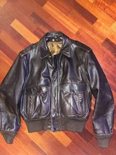 Giacca Schott in Pelle Marrone Bomber Aviator Vintage Autentica